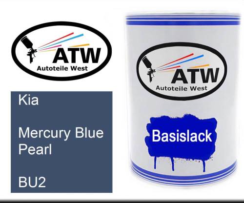 Kia, Mercury Blue Pearl, BU2: 500ml Lackdose, von ATW Autoteile West.